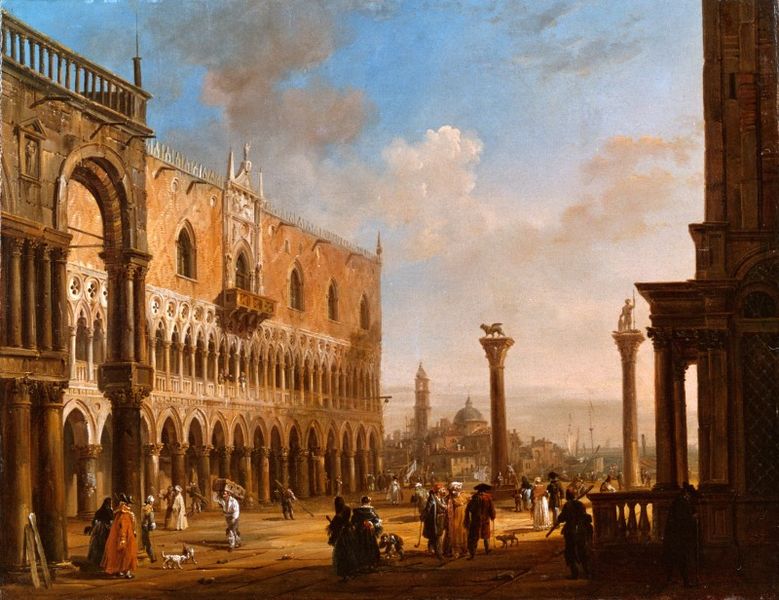 Giovanni Migliara Veduta di Palazzo Ducale a Venezia